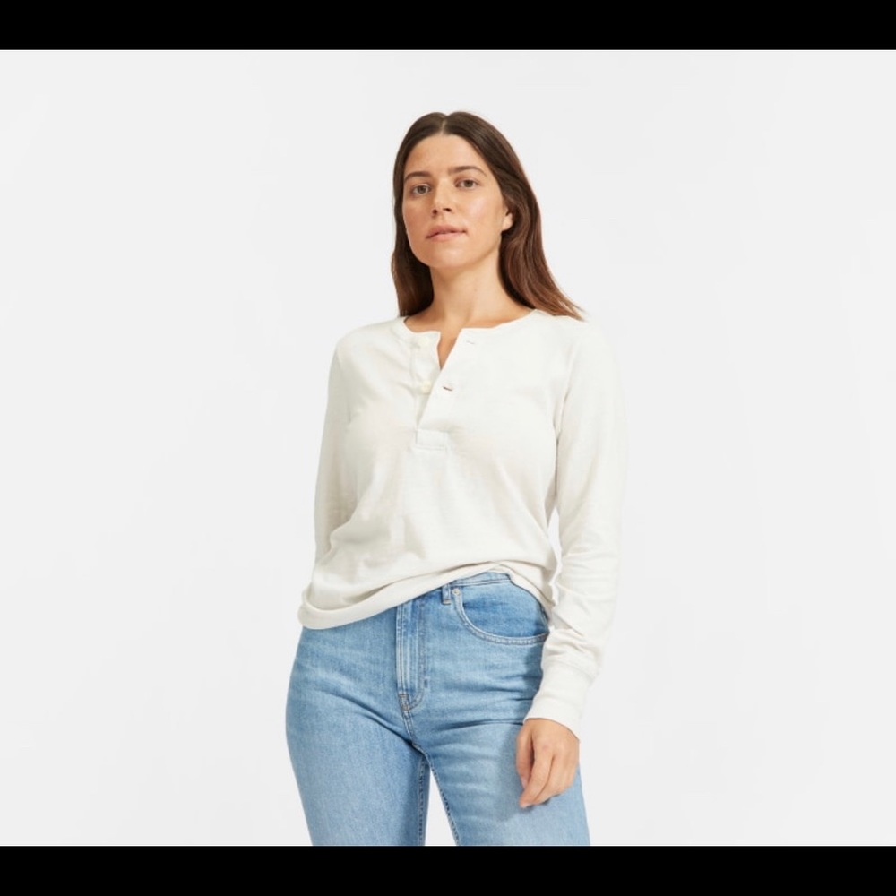 Everlane white Henley- xs - NWOT